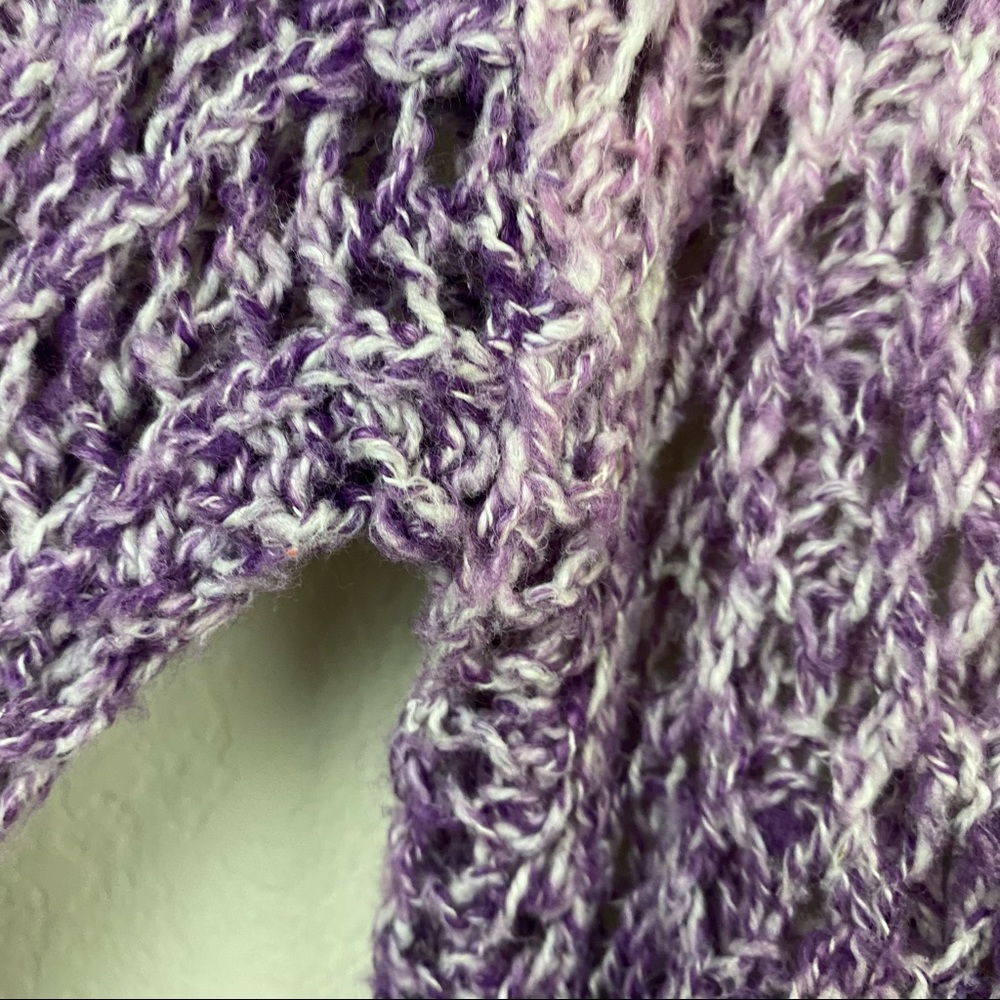 NEW YORK COMPANY NYC Purple Ombre Sweater XL Open Knit Eyelet Lightweight F83 - Picture 3 of 9